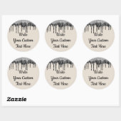 Sticker Rond Fête d'anniversaire de mariage Tan Silver Glitter (Feuille)