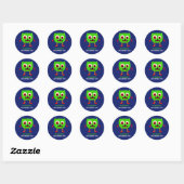Sticker Rond Fête d'anniversaire de monstre (Feuille)
