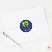 Sticker Rond Fête d'anniversaire de monstre (Enveloppe)