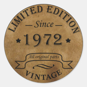 Sticker Rond Fête d'anniversaire de naissance en 1972