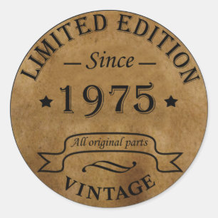 Sticker Rond Fête d'anniversaire de naissance en 1975
