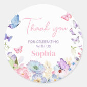 Sticker Rond Fête d'anniversaire de notre petit papillon (Devant)