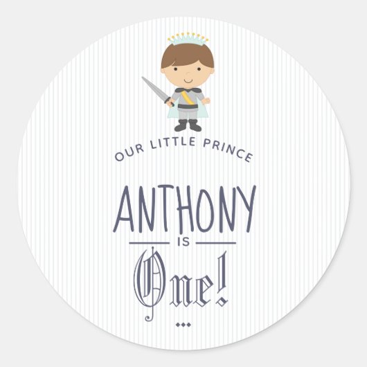 Sticker Rond Fête d'anniversaire de notre petit prince (Devant)