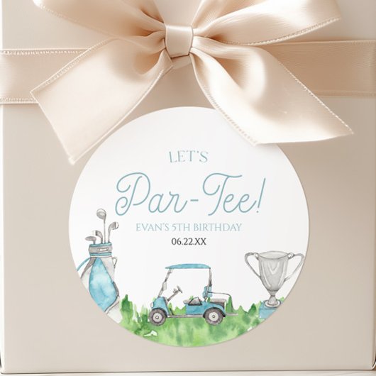 Sticker Rond Fête d'anniversaire de Par-Tee Blue Golf