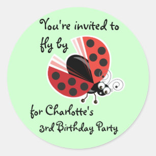 Sticker Rond Fête d'anniversaire de _(pointillé) de