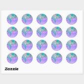 Sticker Rond Fête d'anniversaire de sirène avec reflets de perl (Feuille)