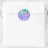 Sticker Rond Fête d'anniversaire de sirène avec reflets de perl (Sac)