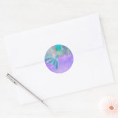 Sticker Rond Fête d'anniversaire de sirène avec reflets de perl (Enveloppe)