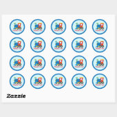 Sticker Rond Fête d'anniversaire de train mignon (Feuille)