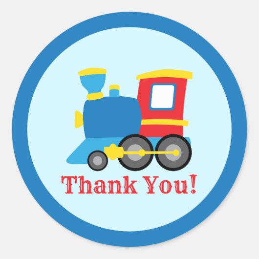 Sticker Rond Fête d'anniversaire de train mignon (Devant)