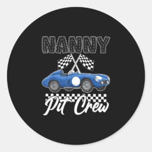 Sticker Rond Fête d'anniversaire de voiture de course famille n