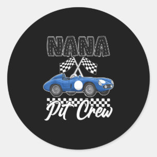 Sticker Rond Fête d'anniversaire de voiture de course famille n