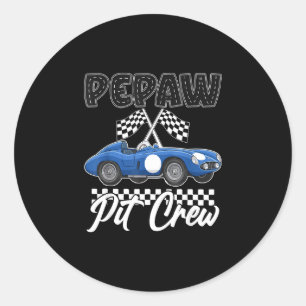 Sticker Rond Fête d'anniversaire de voiture de course famille p