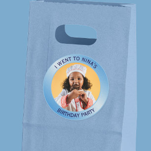 Sticker Rond Fête d'anniversaire d'enfant Invité Bleu