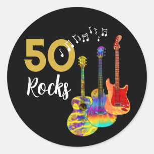 Sticker Rond Fête d'anniversaire des 50 ans de 50 Rocks