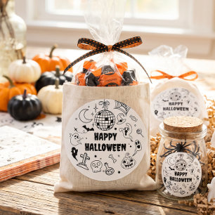 Sticker Rond Fête d'anniversaire des enfants en costumes pour H