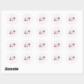 Sticker Rond Fête d'anniversaire des filles Donut et Bow (Feuille)