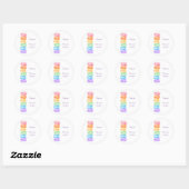 Sticker Rond Fête d'anniversaire des filles macarons arc-en-cie (Feuille)