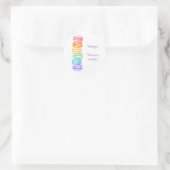 Sticker Rond Fête d'anniversaire des filles macarons arc-en-cie (Sac)