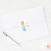 Sticker Rond Fête d'anniversaire des filles macarons arc-en-cie (Enveloppe)