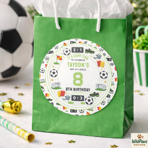 Sticker Rond Fête d'anniversaire des garçons modernes sports fo