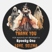 Sticker Rond Fête d'anniversaire d'Halloween Cute Ghost (Devant)
