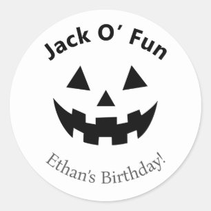 Sticker Rond Fête d'anniversaire d'Halloween Jack O’Fun Citro