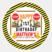 Sticker Rond Fête d'anniversaire du 1er anniversaire d'un camio (Devant)