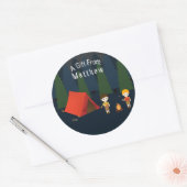 Sticker Rond Fête d'anniversaire du camping (Enveloppe)
