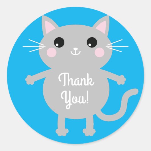 Sticker Rond Fête d'anniversaire du chat (Devant)