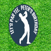 Sticker Rond Fête d'anniversaire du golf
