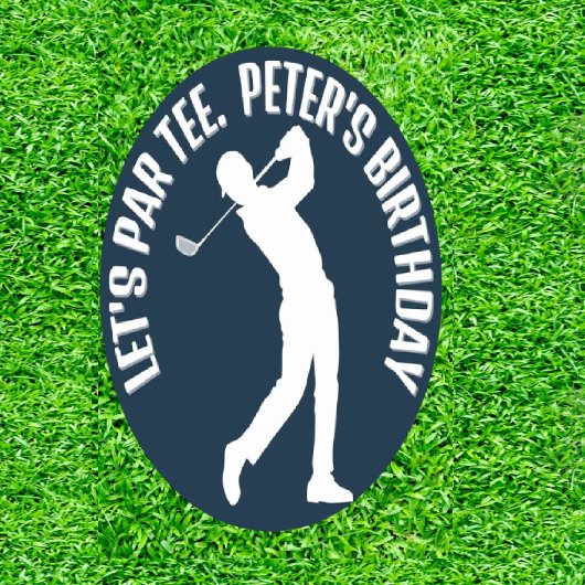 Sticker Rond Fête d'anniversaire du golf
