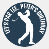 Sticker Rond Fête d'anniversaire du golf (Devant)