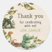 Sticker Rond Fête d'anniversaire du reptile Show (Devant)