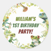 Sticker Rond Fête d'anniversaire du reptile Show (Devant)