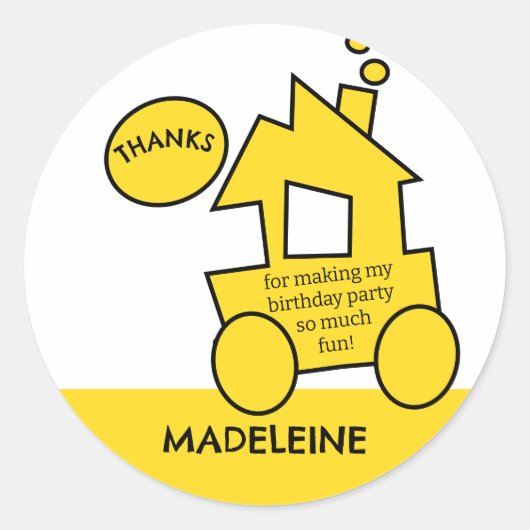 Sticker Rond Fête d'anniversaire du train (Devant)