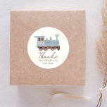 Sticker Rond Fête d'anniversaire du train vintage<br><div class="desc">Dites merci à votre petit anniversaire avec ces autocollants à thème de train !</div>