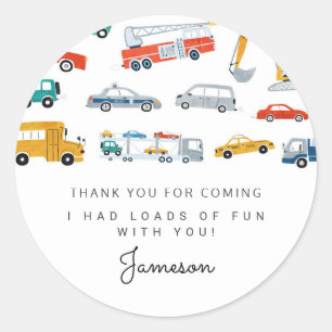 Sticker Rond Fête d'anniversaire du transport urbain moderne Fa