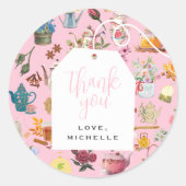 Sticker Rond Fête d'anniversaire fleurie de Par Tea Garden Rose (Devant)