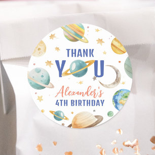 Sticker Rond Fête d'anniversaire Galaxie spatiale