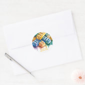 Sticker Rond Fête d'anniversaire garçon Splash Block Constructi (Enveloppe)