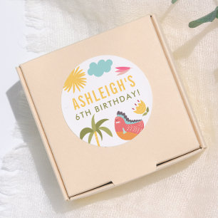 Sticker Rond Fête d'anniversaire genrée neutre et colorée de di