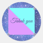 Sticker Rond Fête d'anniversaire jumelle dans l'espace (Devant)