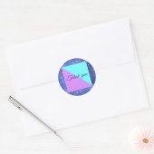 Sticker Rond Fête d'anniversaire jumelle dans l'espace (Enveloppe)