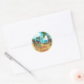 Sticker Rond Fête d'anniversaire Limbo Luau - Première (Enveloppe)