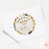 Sticker Rond Fête d'anniversaire moderne Wild One Safari (Enveloppe)