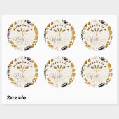 Sticker Rond Fête d'anniversaire moderne Wild One Safari (Feuille)