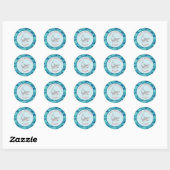 Sticker Rond Fête d'anniversaire morsure de requin (Feuille)