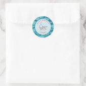 Sticker Rond Fête d'anniversaire morsure de requin (Sac)