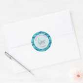 Sticker Rond Fête d'anniversaire morsure de requin (Enveloppe)